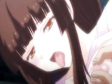 Anime girl with humongous tits is groped and fucked by a master