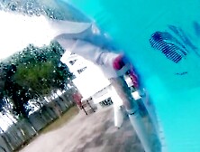 Asian underboob and upskirt