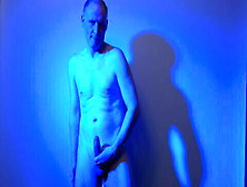 Kudoslong Nude In A Blue Light Playing With His Flaccid Cock