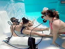 Fresh Russian Underwater Teens Gives Handjob