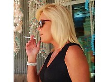 Smoking in daisy dukes and hooker heels