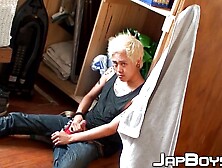 Blond Japanese Twink Toys With Hole And Strokes His Dick