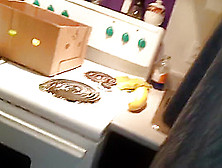 Horny punk rock bitch jerk off with vegetable