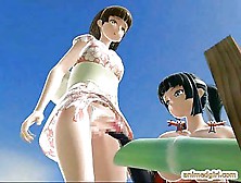 3D Anese Animated Shemale Gets Handjob