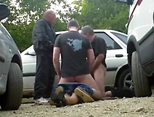 Brit.  Doging in the carpark