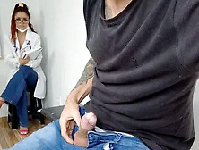 Risky Handjob for Nurse Who Gave Blowjob!