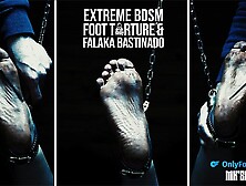 BDSM Hard Falaka Bastinado and Foot Torment on poor slave skank MKsubtility chained in restraints