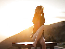 Blonde Pornstar Francesca During Sunset