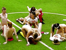 Football Playground Turned Into Lesbians Sex Show