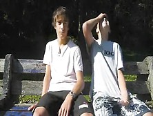 Teens Fun In Public Park Funny French