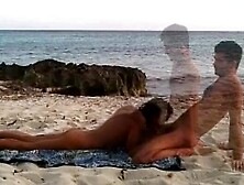 Naked Hot Pair at the beach,  sex in public