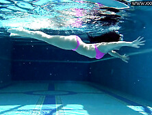 Jessica Swims Sexy Naked In The Pool