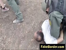 Slutty Babe Gives Border Guard Big Dong Blowjob