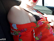 She looks stunning giving a blowjob to a lucky guy