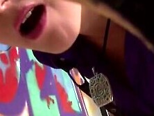 Babe sucks and masturbates