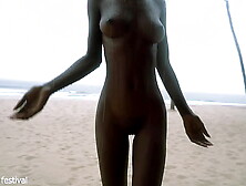 Thin african village bitch dancing naked in the rain with her perfect slim body