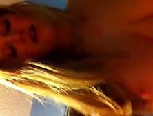 Pretty Blonde Teen Rides A Lucky Cock