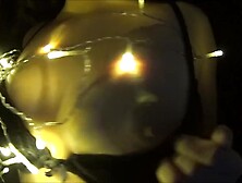 Naughty girl plays with tongue and cross