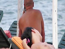 Close-Up Gorgeous Topless Voyeur Beach Teen