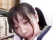 Asian squirts and gets a facial in library