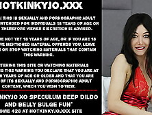 Hotkinkyjo XO speculum,  gape,  deep dildo and belly bulge fun