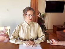 Fucking the sitter with her legs spread,  she rocks his world - XXX!