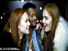 BLACKEDRAW two Beauties Hump Giant BIG BLACK DICK on Bus! - Ella hughes