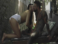 Dashing Brunette Devours Cock In Passionate Outdoor Fantasy Shag