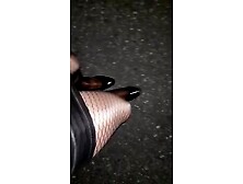 Fishnet Pantyhose Walk