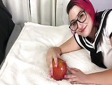 Alt Schoolgirl Breaking Rulers Over Ass & Cumming