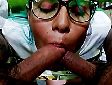 Mexican doing double penetration with her college classmates,  she gets 2 pricks in her mouth and in her twat,  flashing,  exhibiti