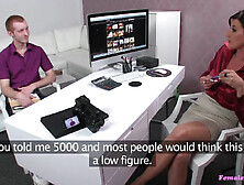 Interviewing him in all Position: Pale Ginger Drenches Agent In His Steamy Cum - Mirko Sweet