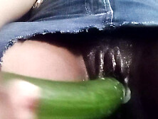 Close-Up Cucumber Insertion