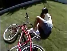 Skyler Dupree lerarning ride bike