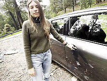 We Get Excited by Hearing the Sound of the Car, Kissing, Touching Each Other's Breasts and Having Orgasms.