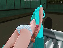 3D Anime Hatsune Miku Jerks Off Your Meat By The Pool