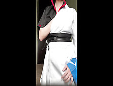 Gintoki Costume Play Wanking + Nip Have Fun [Part 1]