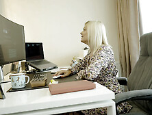 Curly mother I'd like to fuck Licks Her Feet and Presents Her Shaggy Twat