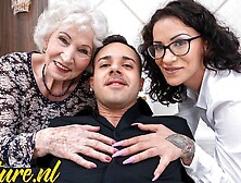 Mature Nl: Natasha Ink Brought Over An Old Granny To Join Them...