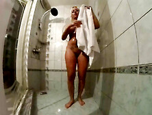 Hot Shower - Big Tits Blonde Fingering In Shower