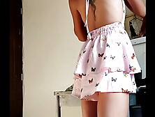 Spying on my stepsister,  she realizes I'm recording her and lets herself be touched,  we end up fucking and she gives me her bum