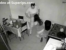 IPCAM – Hot Latina mom gives a blowjob in the kitchen