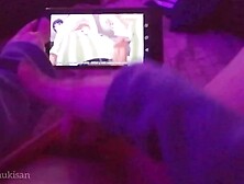 parents are in the next room but I can't control my urge to touch my pussy watching Hentai so loud