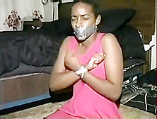 Ebony Girl Gagged