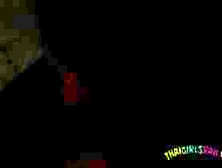 Asian babe gets cum on face