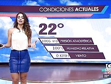 Ana Cecy González Culona En Minifalda Azul Brillante HD