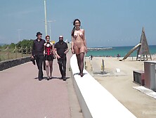 Slender submissive slave extreme public humiliation