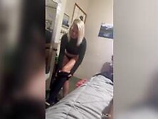 Blonde Girl Cum Swallows Everything While Getting Ready.  Homemade Video