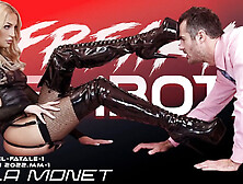 Gorgeous Housewife Sexbot In Latex Costume Mila Dominates Bored Office Worker