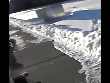 Super Hot BBW Wife goes walking Nude in the Snow.